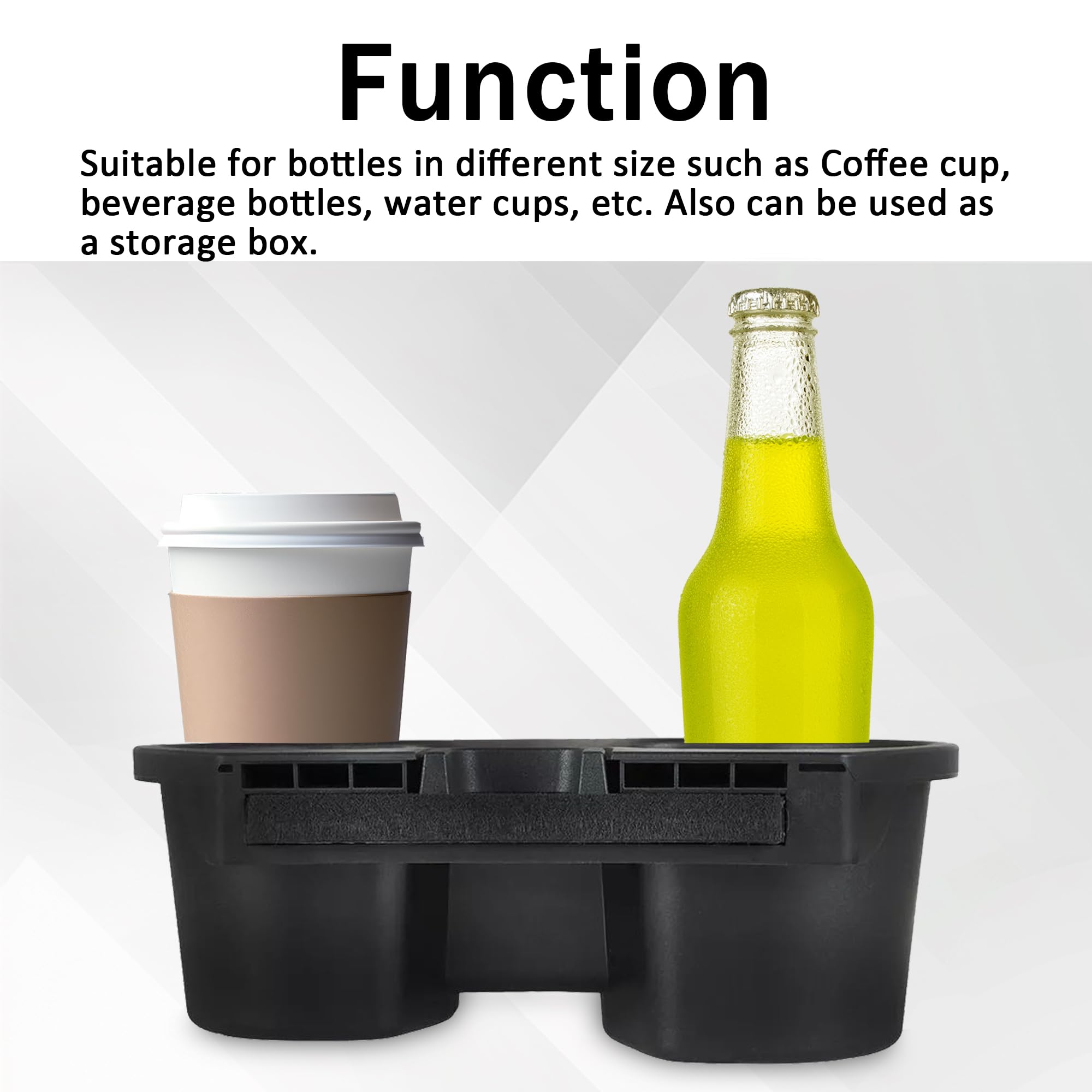 Berliii Center Console Cup Holder Storage Box – Black – Fits Honda Civic 2016-2018