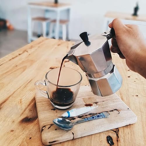 Miniatura 8 de Vaolvpant 12 tazas de 20.3 fl oz 20 onzas de plata clásica para estufa espresso y cafetera de aluminio para cafetera Moka Express Classic Cafe Maker