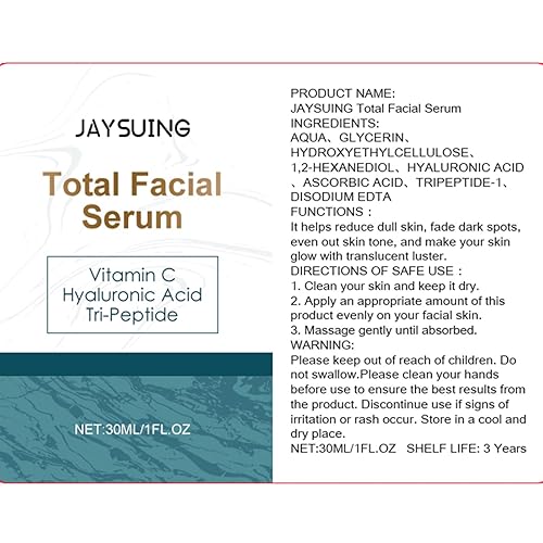 Miniatura 8 de Suero de vitamina C con ácido hialurónico y péptidos, suero facial antienvejecimiento para mujeres y hombres, corrector de manchas oscuras para
