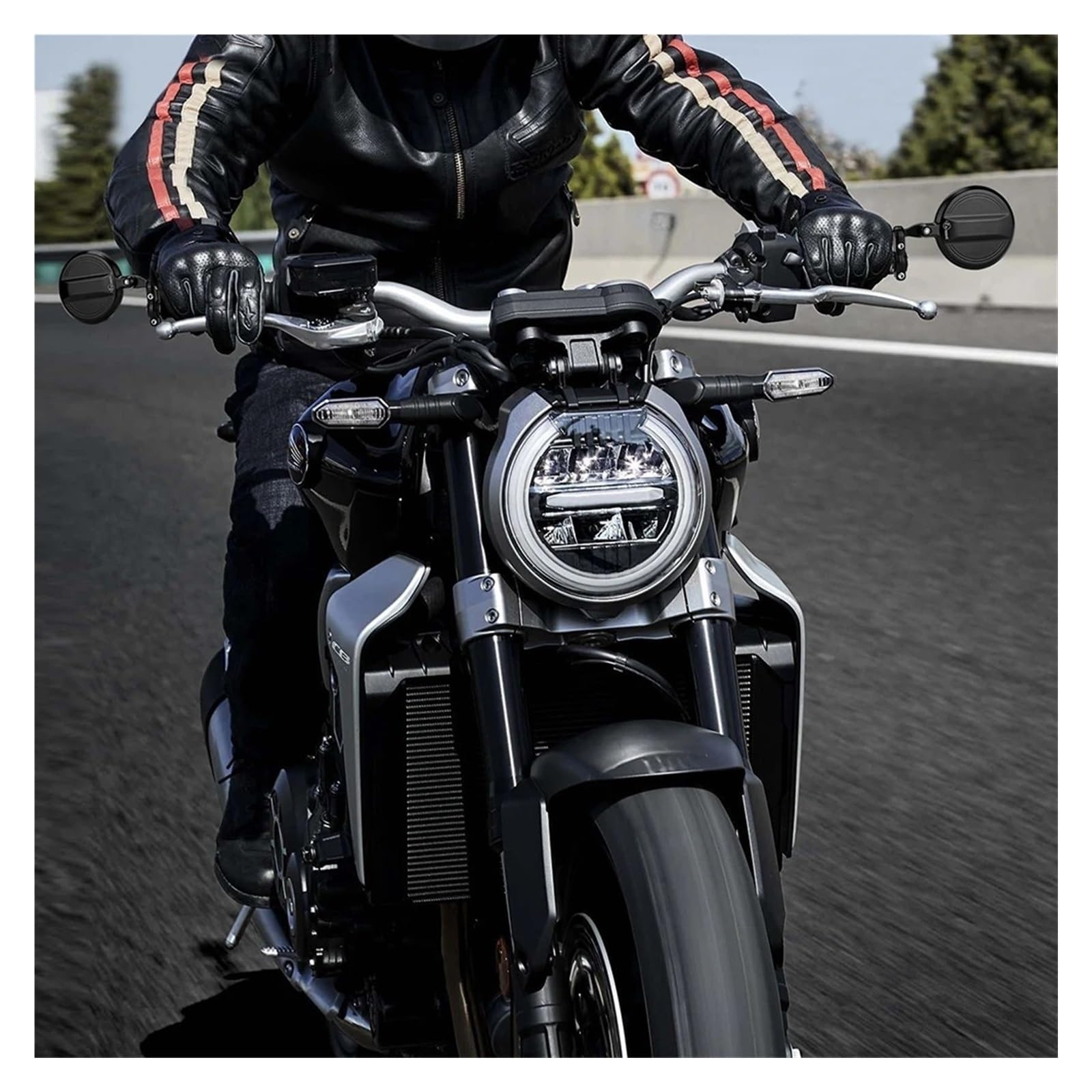 Motorrad Spiegel Für MT07 Für MT09 R1 R3 Roller Fahrrad Spiegel Motorrad Spiegel Lenker End Spiegel Lenkerendenspiegel(Mirror)