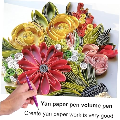 Miniatura 2 de EXCEART 21 unids 1 pluma de papel pluma de papel pluma Quilling Curling Pen Quilling papel Quilling herramientas púrpura acolchado suministros