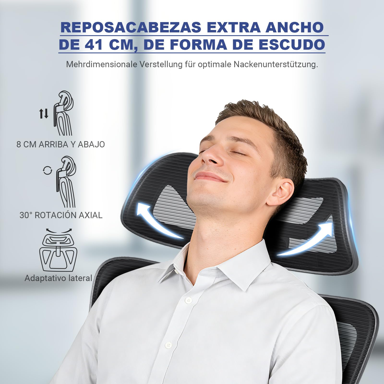 MELOKEA Silla de Oficina Ergonómica 150kg con Asiento de Muelles