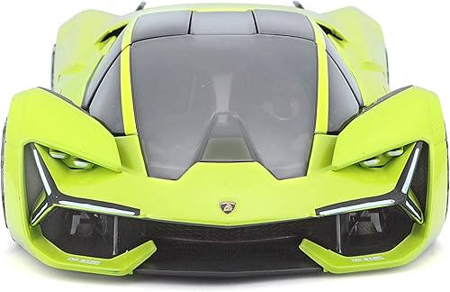Miniatura 2 de Lamborghini Terzo Millennio Verde Lima con parte superior negra y detalles de carbono modelo fundido 124 de Bburago 21094