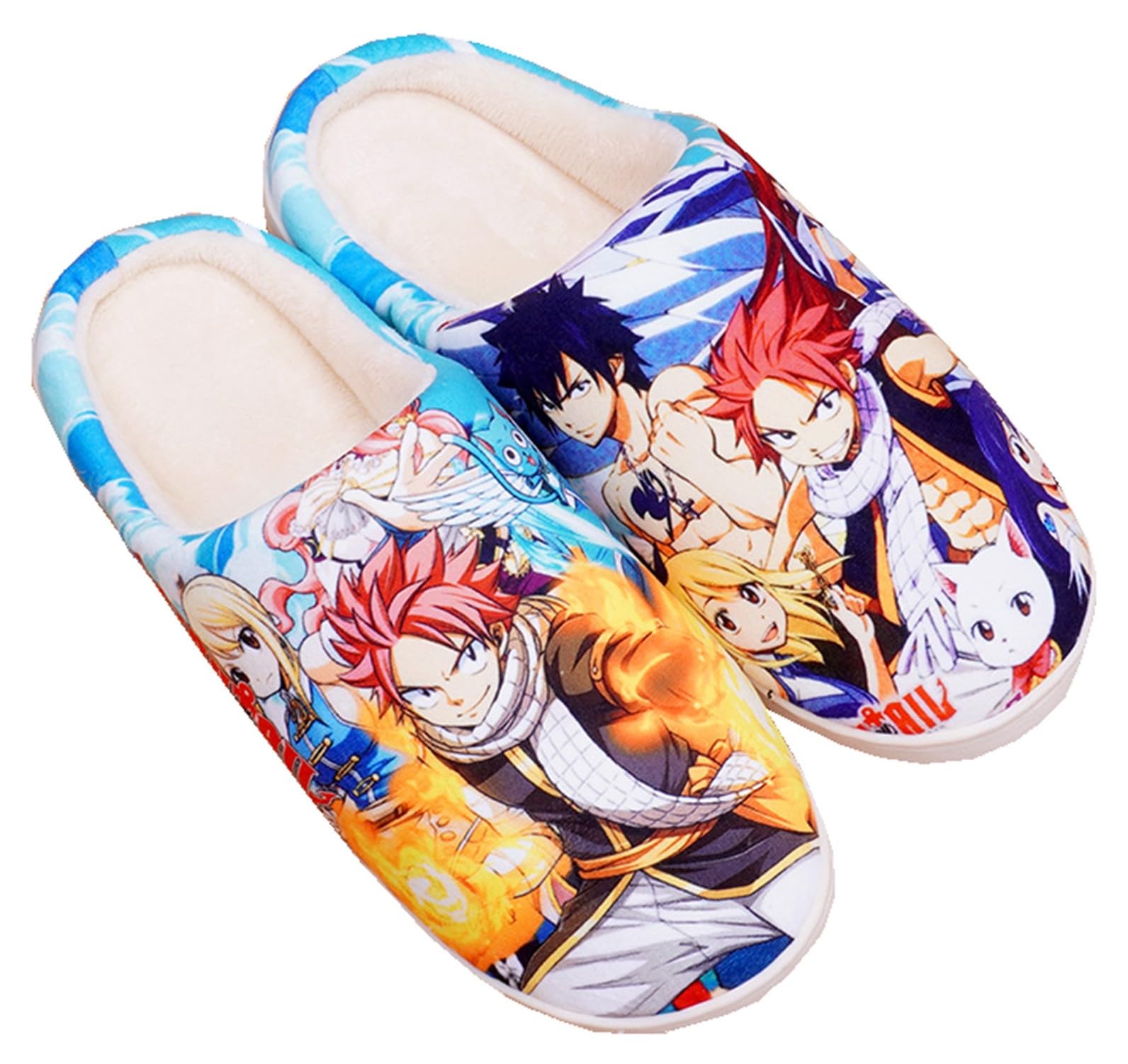 Japanese Anime Fairy Tail Slipper Soft Plush House Slippers Women Men Winter Anti-slip Indoor Slip on Shoes 7-8