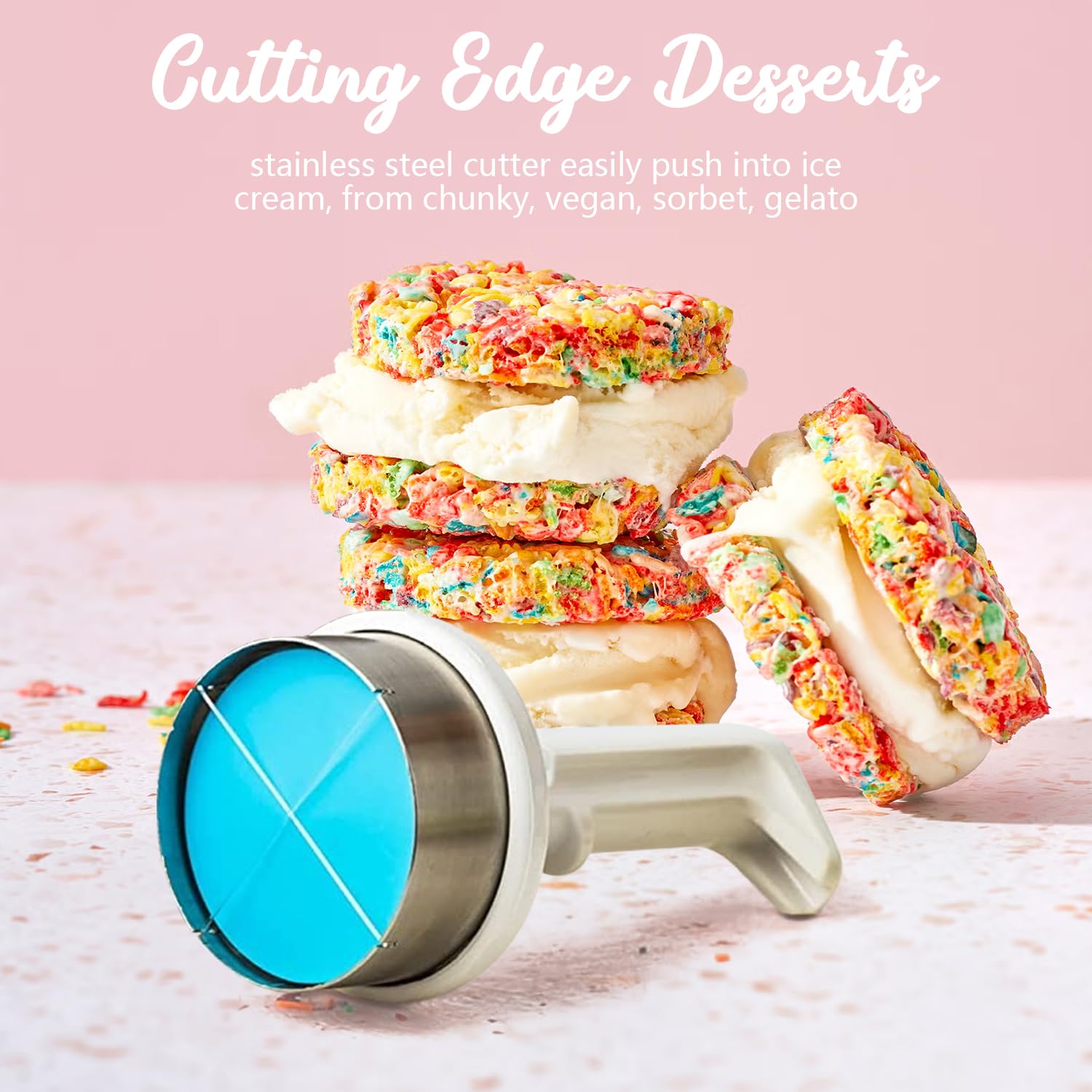 Stainless Steel Ice Cream Sandwich Maker Tool - Scoop & Press For Perfect Desserts