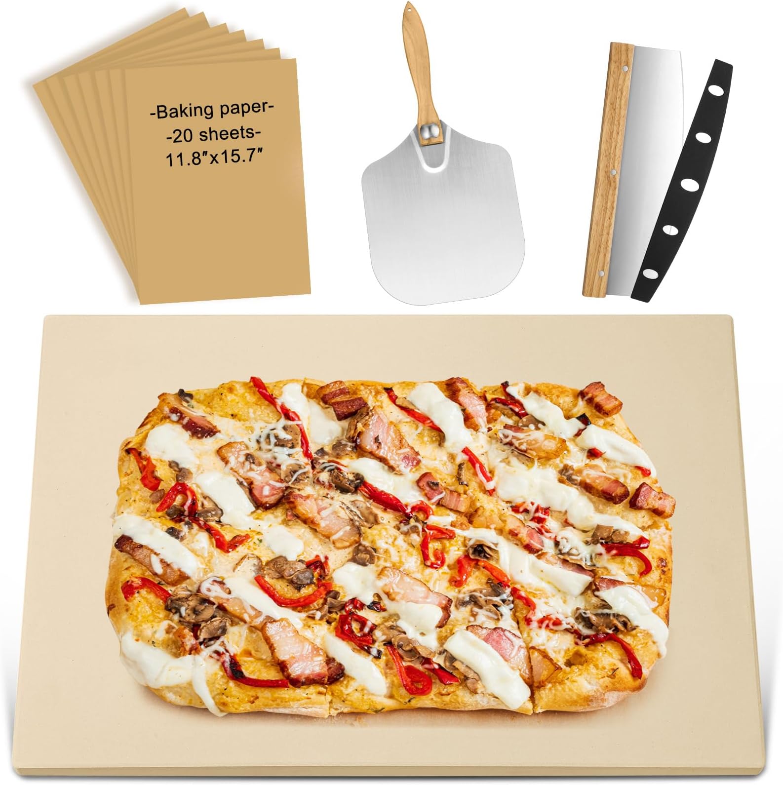 Extra Large Pizza Stone 26 Inch, Durable Rectangular Baking Stone 26\ X... Extra Large Pizza Stone 26 Inch, Durable Rectangular Baking Stone 26\ X...
