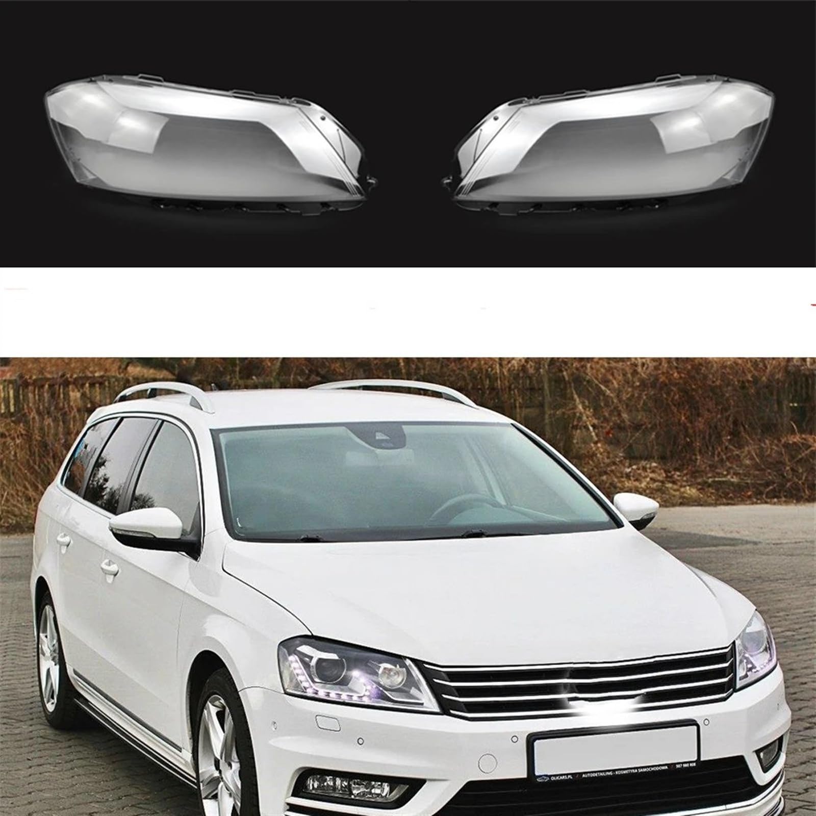 Couvercle Lentille Phare Pour VW Passat B7 2011-2015 - Paire Gauche Droite Transparent