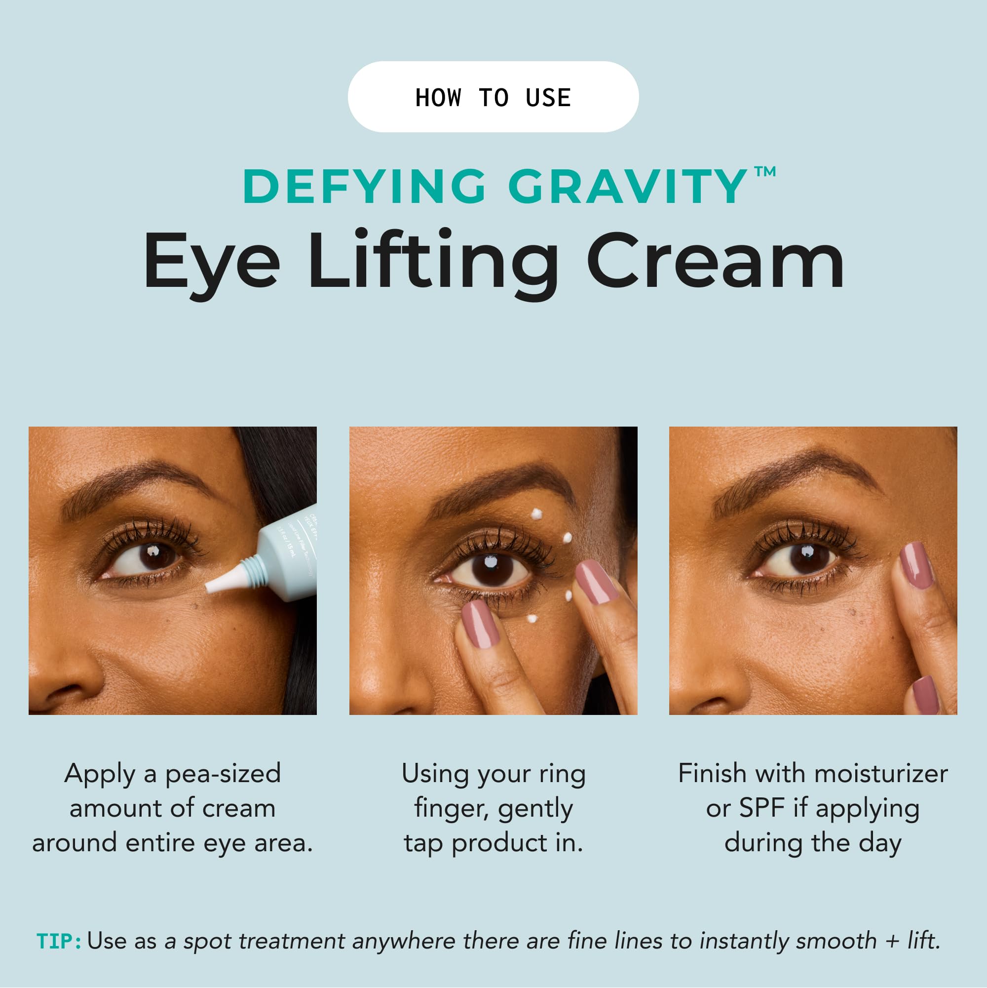 Bigger Than Beauty Defying Gravity Eye Lifting Cream, Plant-Based Retinol, Vegan, 0.5 fl oz