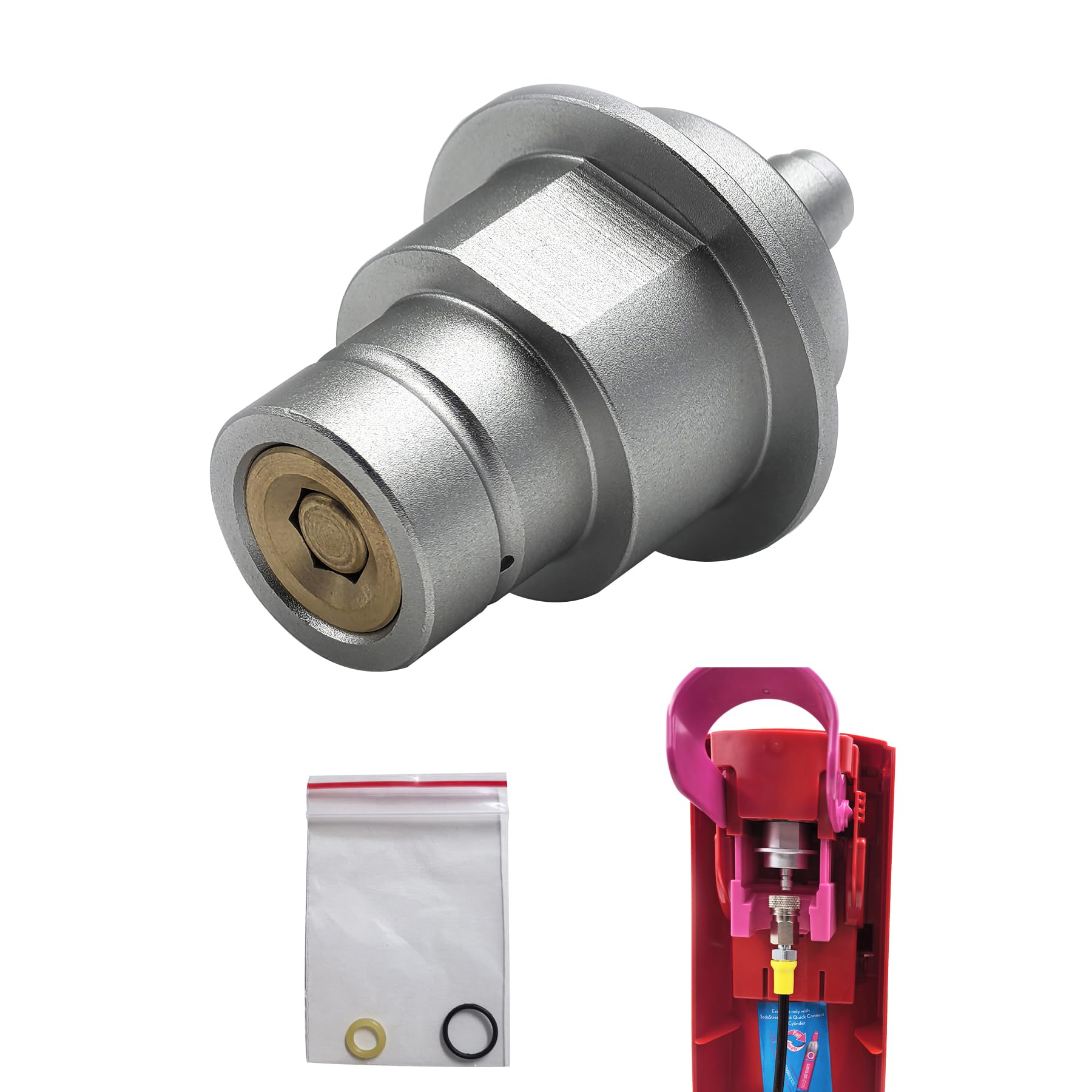 DRYHTEN Terra Duo Art Gaia Quick Connect - Macchina per acqua di soda con attacco rapido da 8 mm, per serbatoio/bottiglia di CO2 esterno