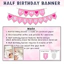 Party Propz Half Birthday Decoration for Baby Girl- Set of 13Pcs | Half Year Birthday Decorations for Girls | 1/2 Birthday's Decorations for Girl gallery image