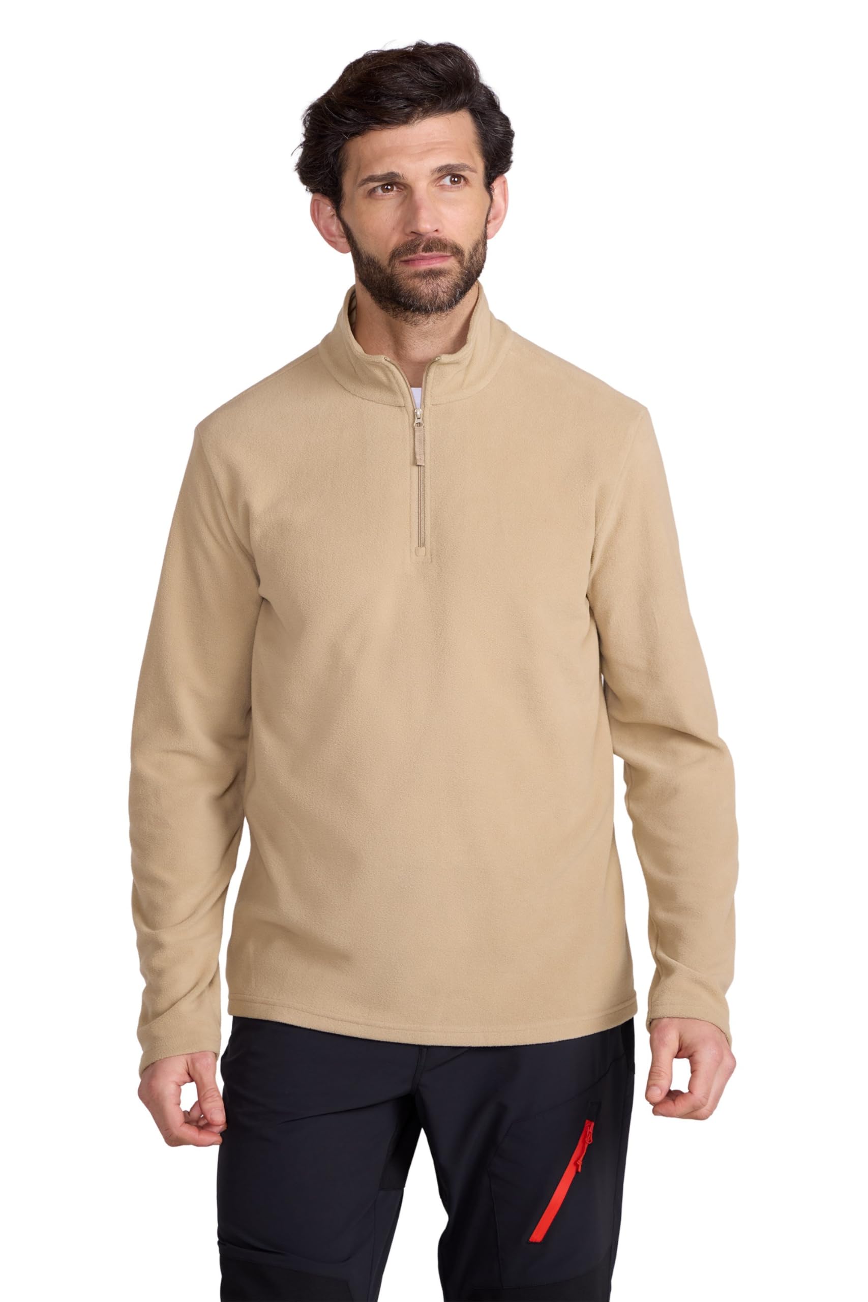 Mountain Warehouse Men's Off-White Camber Ii Half-Zip Fleece - Lightweight & Quick Dry, Breathable Antipill Microfleece - For Spring Summer, Outdoors, Travelling & Hiking Off White 3XL
