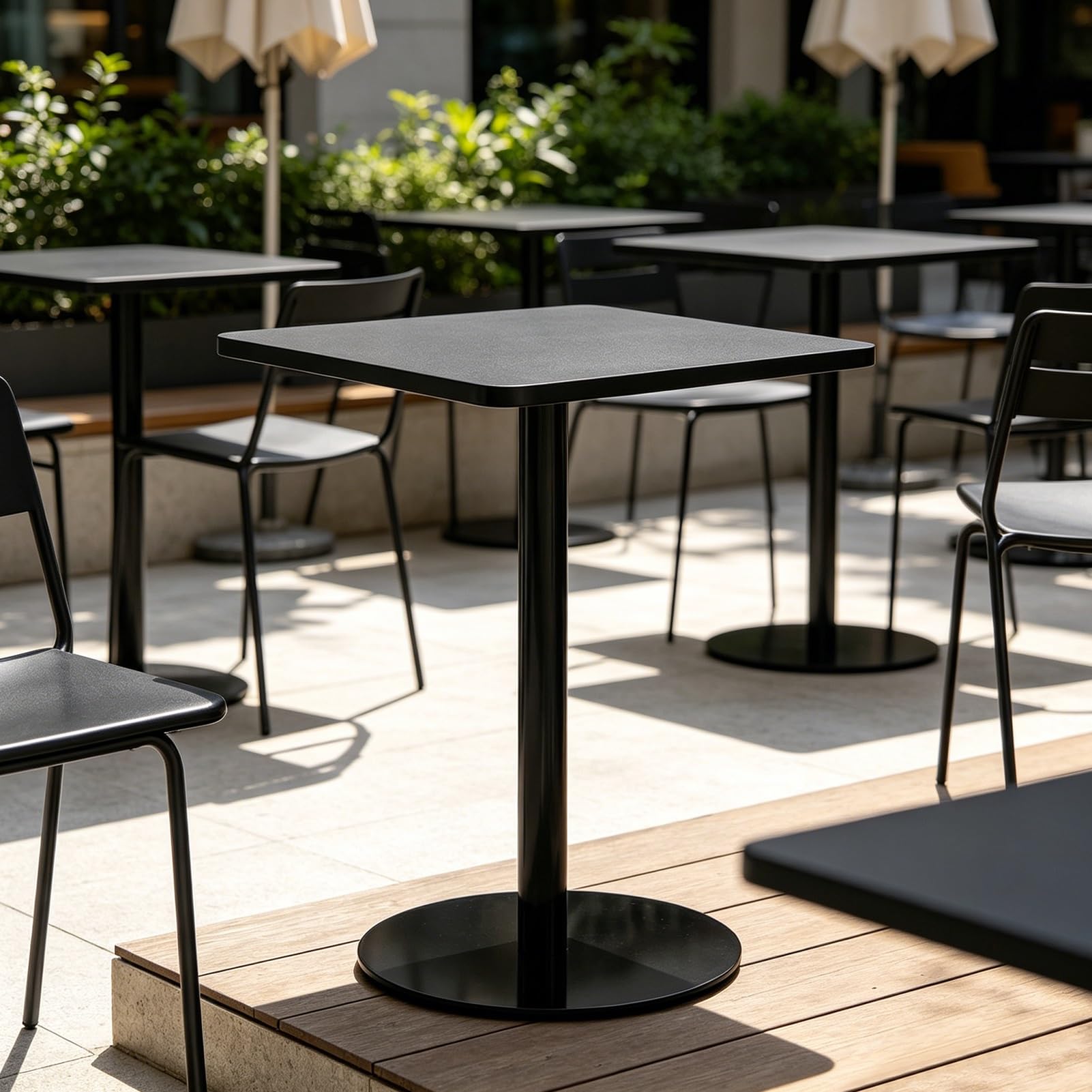 Stolik kawowy, stabilny, wysoki stół Bistro, stoliki boczne sofą jadalni | Kwadratowy stół Savin Pub Nowoczesny stół Bistro Wysokie meble do jadalni Pub, Wysokość stołu barowego(Czarny,70x70x73cm)