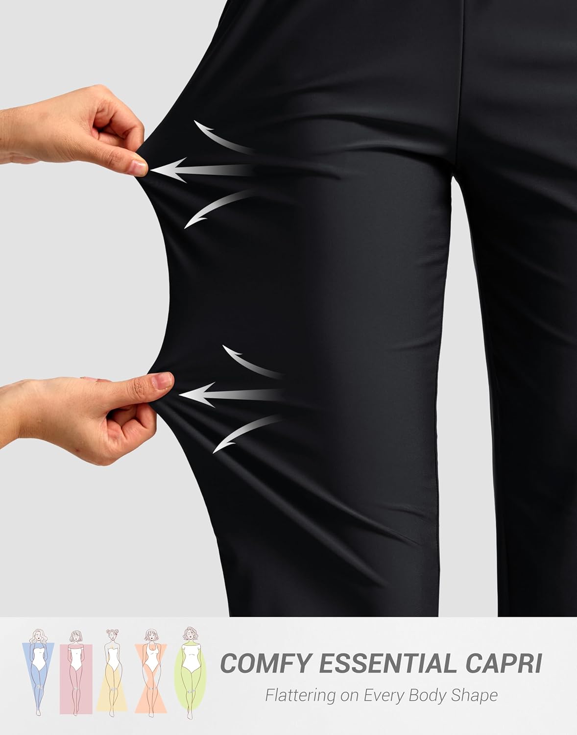 G Gradual Women's Swim Capri Pants 18'' High Waisted Long Board Shorts Quick Dry UPF 50+ Modest Swimsuits Pants with Pockets - Image 5