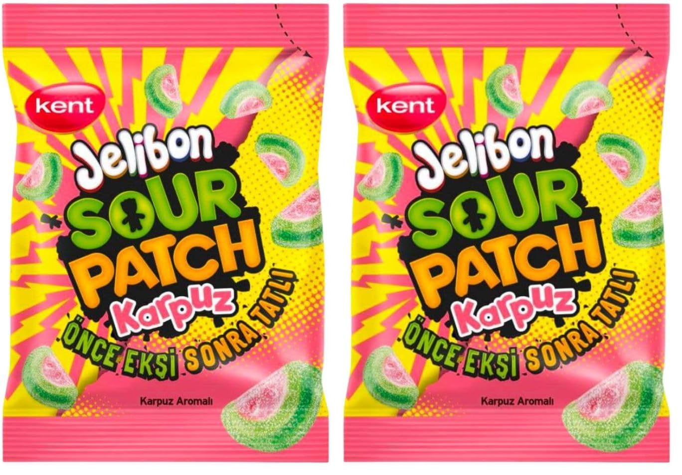 Jelibon Sour Patch Kids Karpuz 80 gr 2li paket