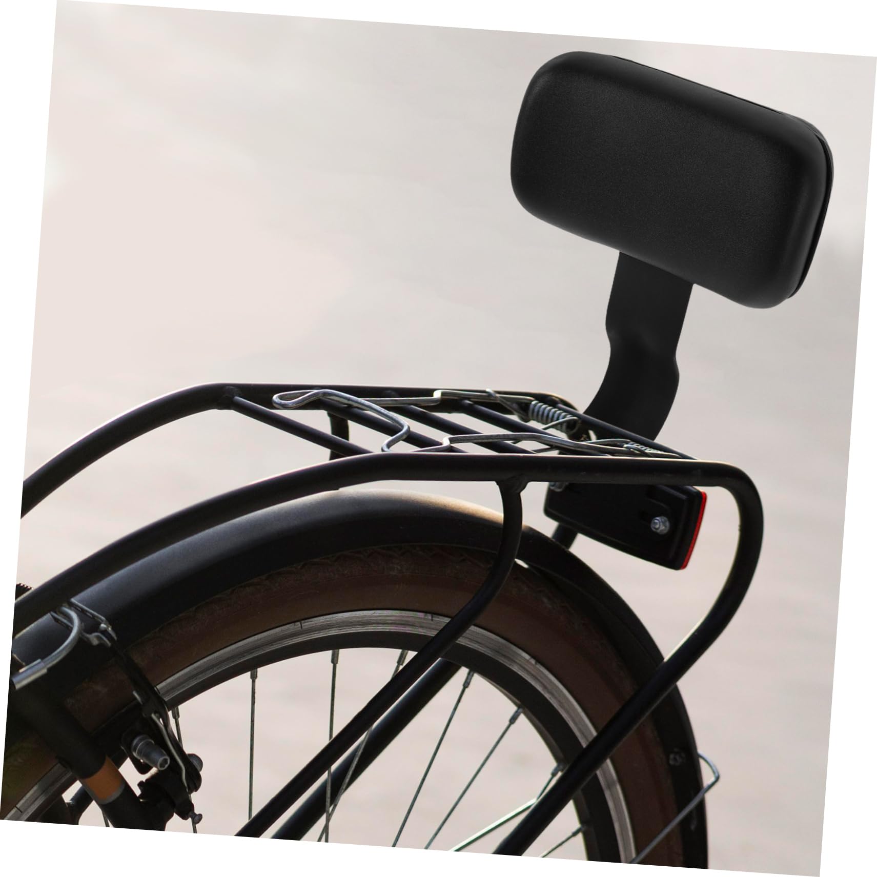 SOLUSTRE Dossier Souple Noir pour Siège Arrière de Vélo Électrique avec Support en Métal, Coussin Confortable Réduisant la Fatigue, Accessoire pour Vélo Électrique