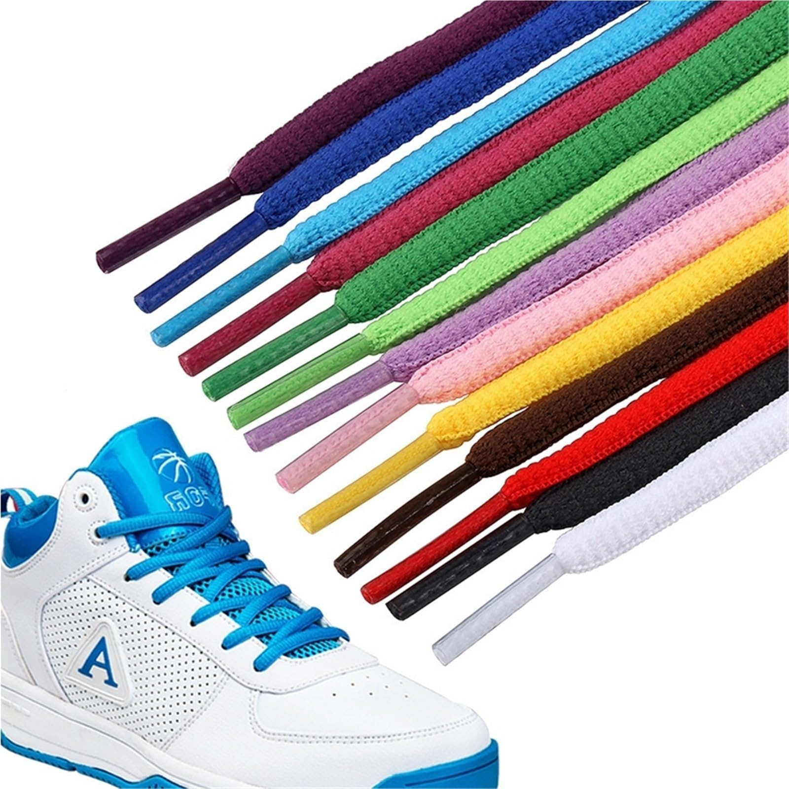 5 Paar Sportschnürsenkel for Herren und Damen, Farbe, flach, halbrund, geeignet Für Sneaker
