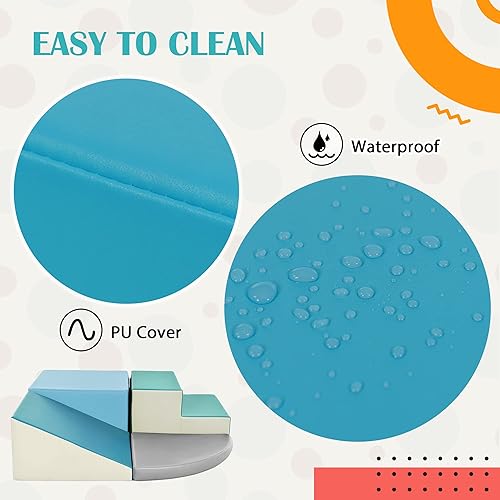 Miniatura 9 de Juego de espuma suave para escalar y gatear, 4 piezas de bloque de espuma suave y segura, juego de escalada suave para interiores para preescolares,