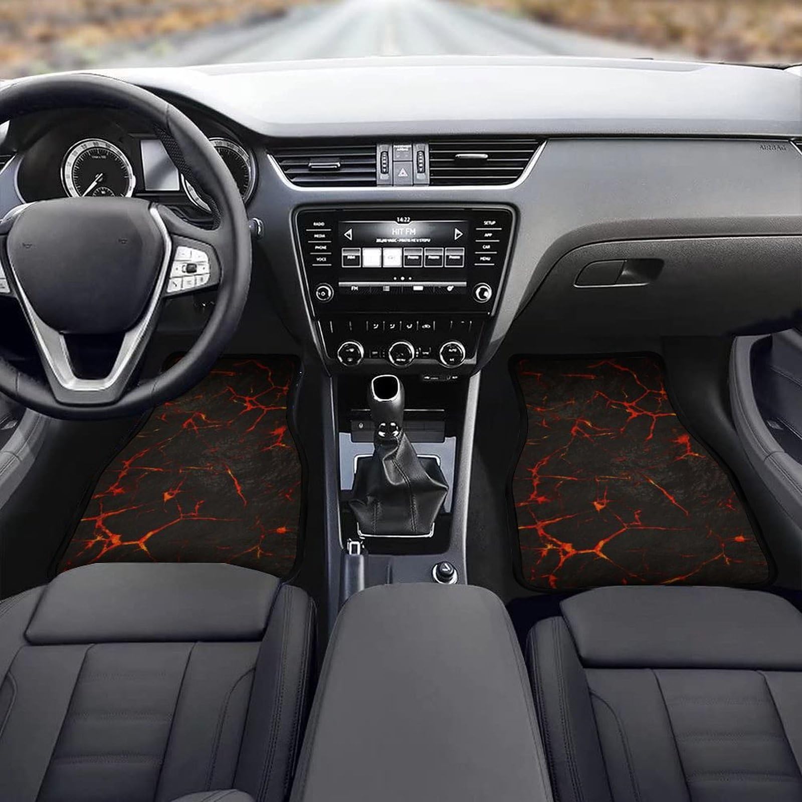Autoteppiche 4er Set, Volcanic Lava Crack Auto Fußmatten Universal Fußmatten für Auto SUV LKW