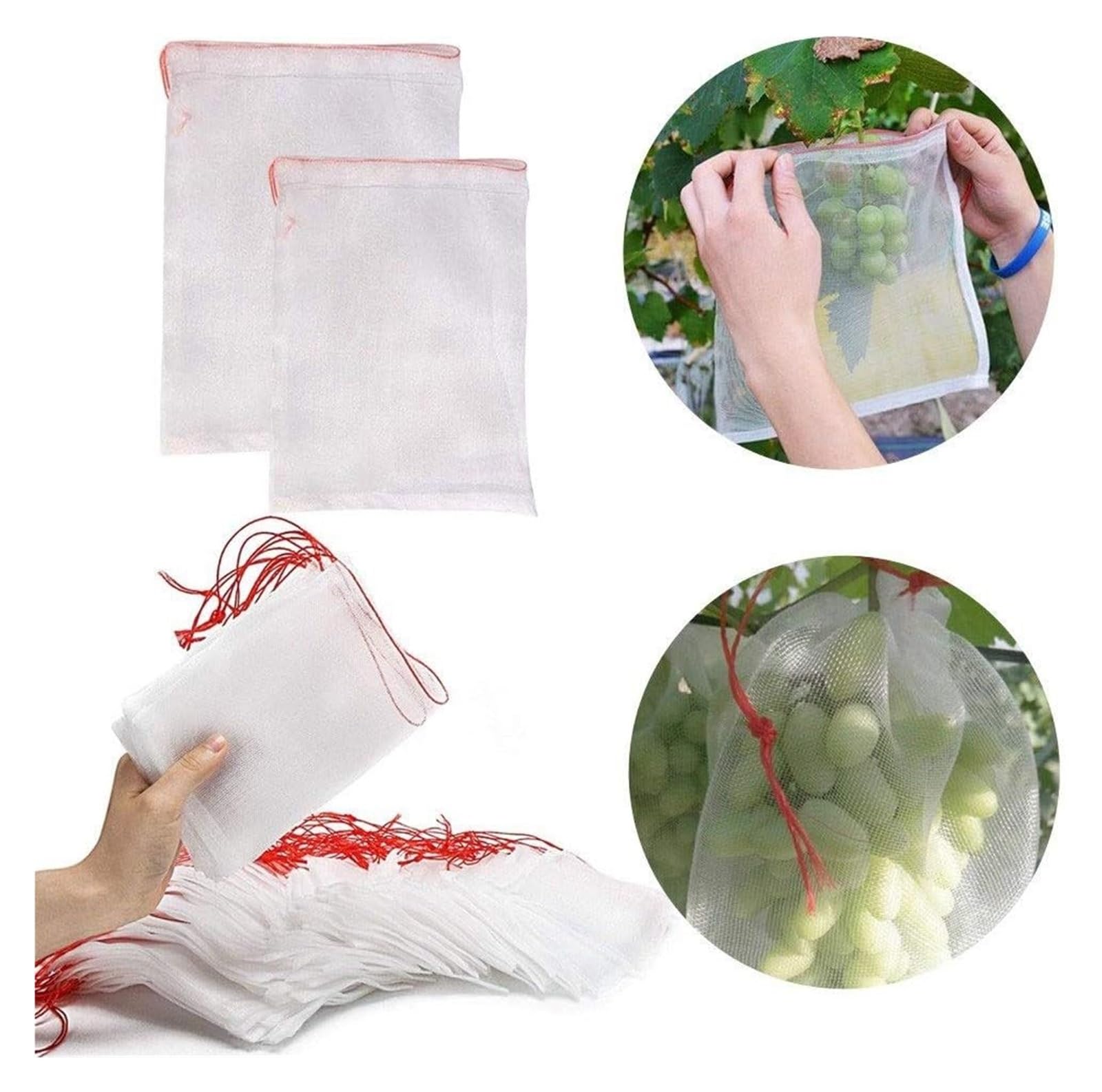 Bolsas Protectoras contra Insectos para Uvas, Juego de 50 Bolsas Malla for jardín, Protectoras for Verduras, Uvas, Manzanas y Frutas, agrícola(15x25cm)