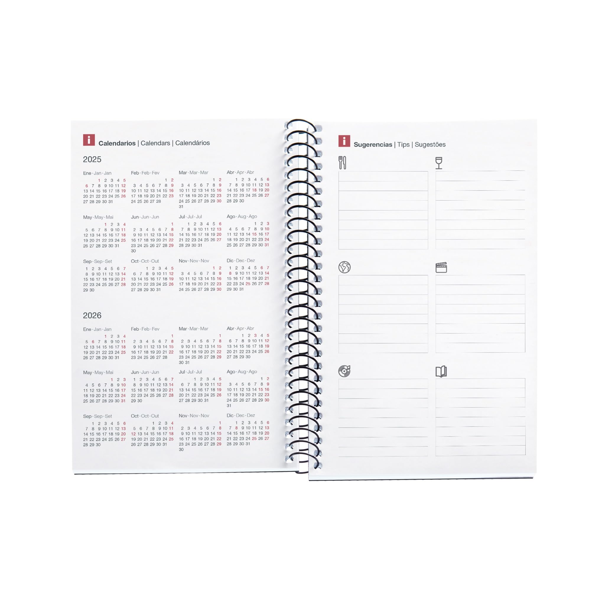 Miquelrius, Annual Planner 2024, Day Page, Active Size 117 x 182 mm, Polypropylene Flexible Cover, Spiral Binding, Spanish - Image 3