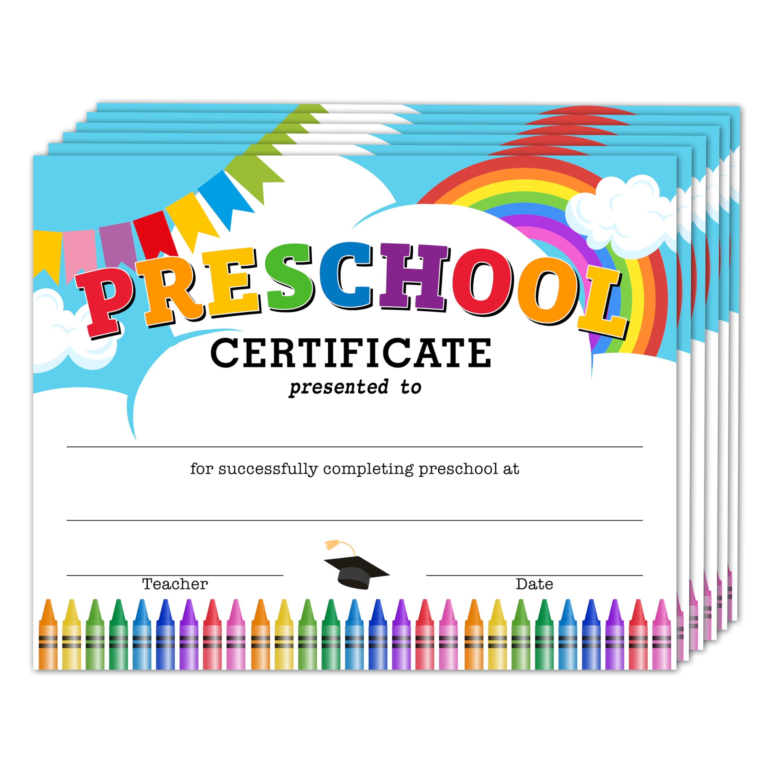 Preschool Diploma Certificates, Kindergarten Certificates Award Gifts for Kids Children Students, Colorful Graduation Diploma Ceremony Decorations