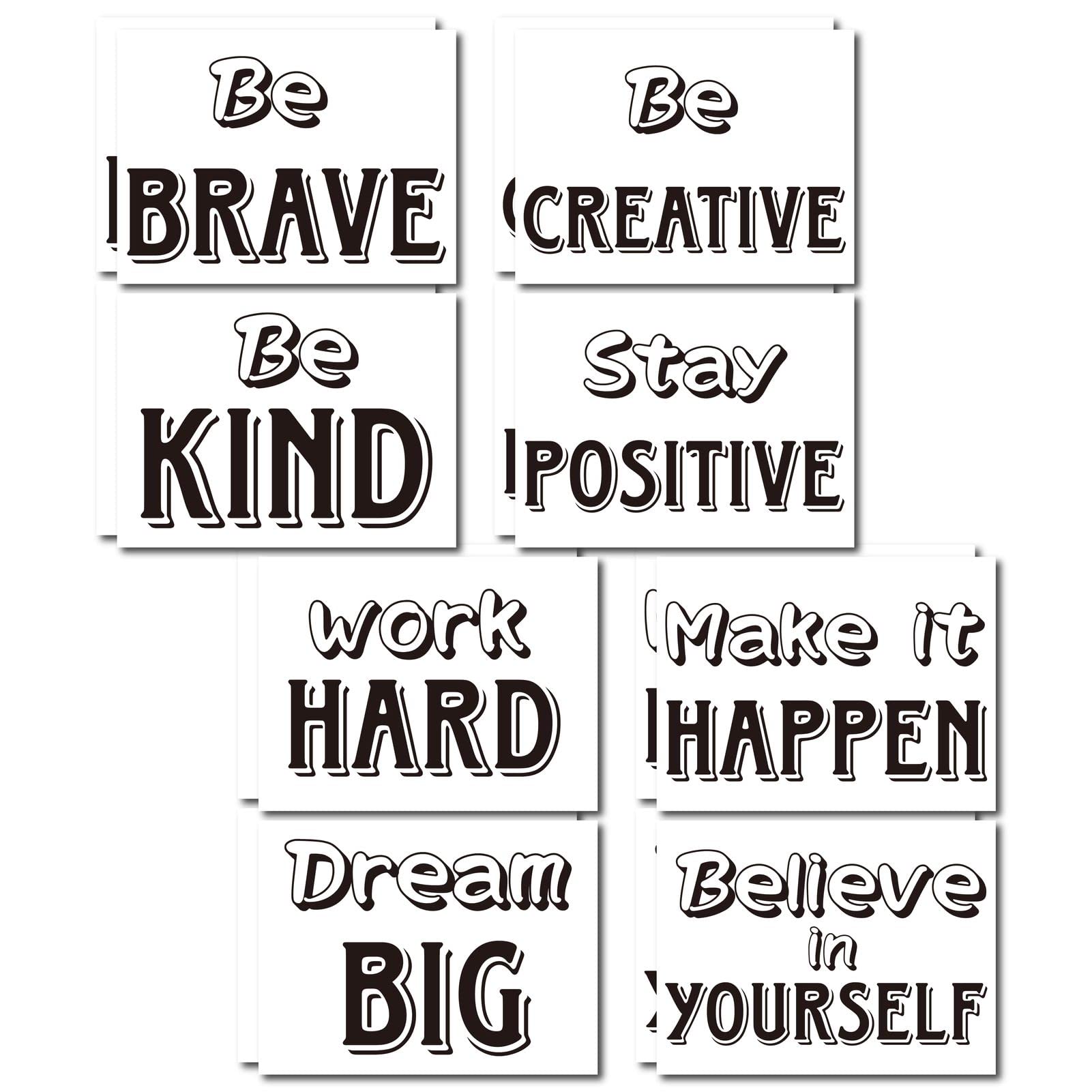 craspire 8 Bögen Inspirierende Wandtattoos Zum Abziehen Und Aufkleben, Motivationssätze, Wandaufkleber, Positive Zitate, Aufkleber Für Bibliothek, Zuhause, Schule, Büro, Wandkunst, Dekorationen