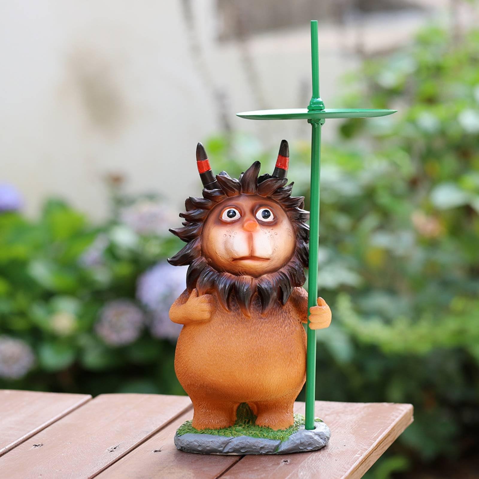 Statua Resina Antizanzare Uso Esterno Supporto Essenza Animale Portatile Supporto Rotondo Bobina Zanzare per Giardino, Marrone