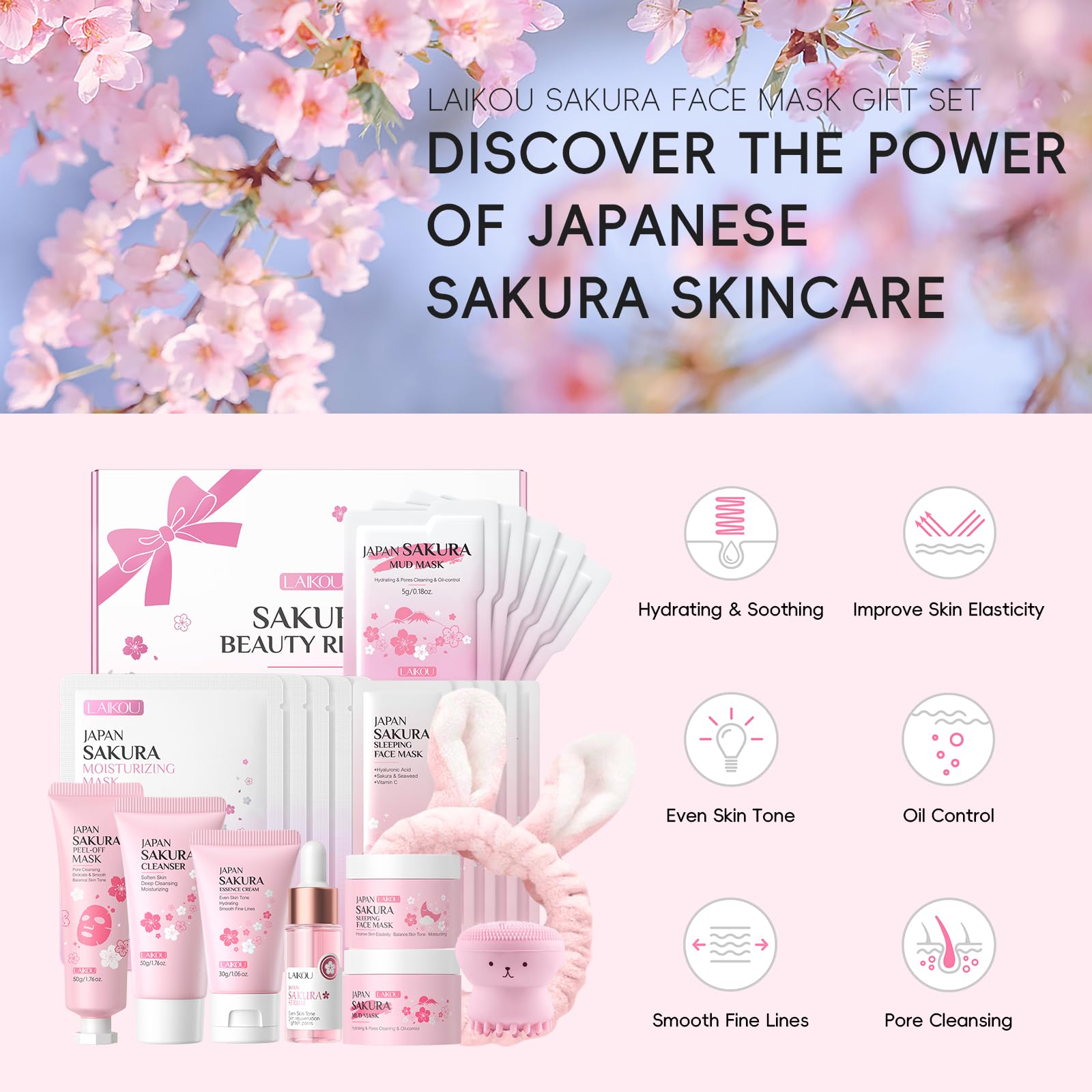 LAIKOU Sakura Face Mask Set - Image 2