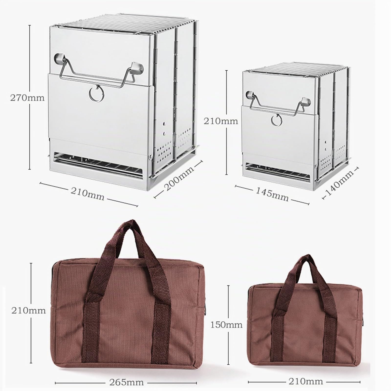 Stufa a Pellet Senza Canna Fumaria da Interno Piccola, Portatile e Pieghevole per Campeggio Con Borsa Portaoggetti (210 * 200 * 270mm)