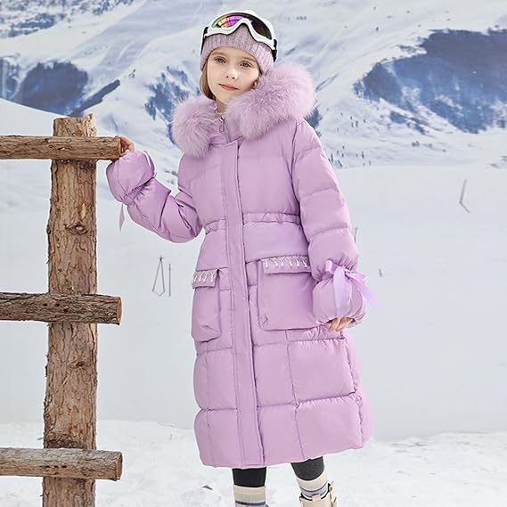 Mädchen Winterjacke Mit Fellkapuze | Extra Warm | Für Kalte Tage & Outdoor-Aktivitäten