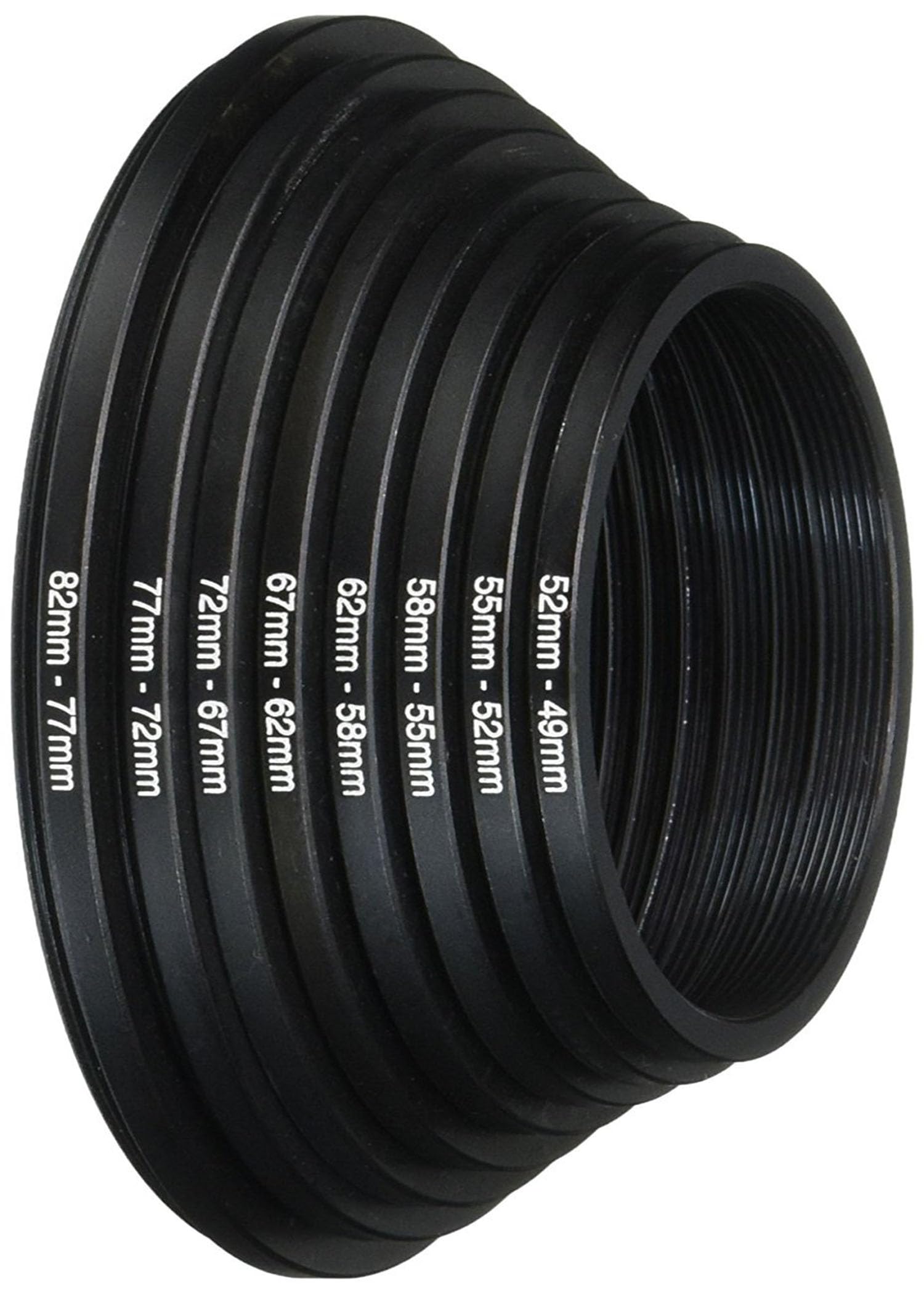 Hanumex® Premium 8-Piece Black Metal Step-Down Ring Set (82mm to 49mm) | Professional Lens Filter Adapter Rings for Photography & Videography | Durable Precision-Machined Construction, Seamless-image-42