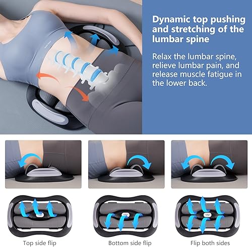 Miniatura 3 de Alphay Dispositivo dinámico de tracción lumbar, masajeador de estiramiento de espalda baja con terapia caliente ajustable y masaje de vibración,