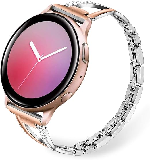 Amazon.com: TRUMiRR Correa para Galaxy Watch Active 2 de 1.575 in, 1.732  in, 0.787 in, correa de acero inoxidable y diamante brillante para mujer para  Samsung Galaxy Watch 4 de 1.575 in,