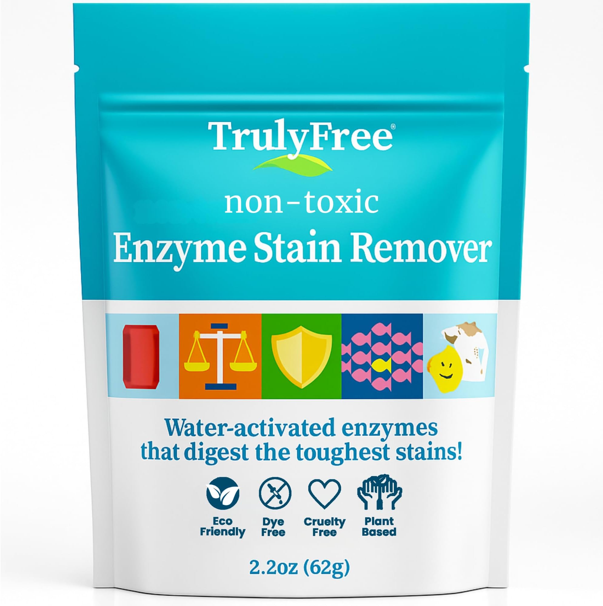 - Enzyme Laundry Stain Remover - Natural Laundry Detergent Booster for Blood, Grass, Pet Urine & Odor - Biological Washing Powder for Clothes, Couch Fabric (50 Scoops)