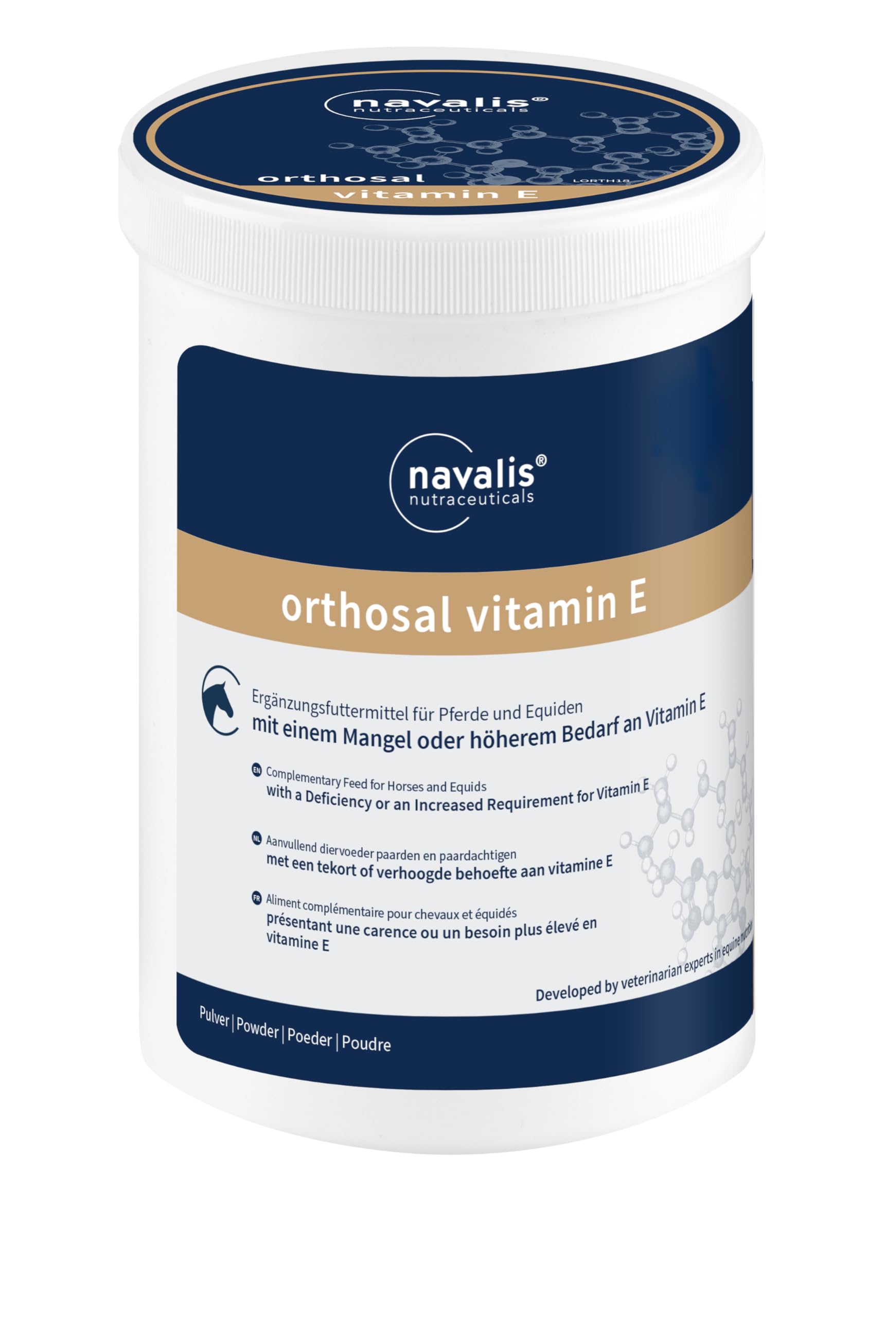navalis orthosal® Vitamin E | 750 g | Ergänzungsfuttermittel für Pferde mit Vitamin E-Mangel | Kann dabei helfen den Stoffwechsel und das Immunsystem zu unterstützen