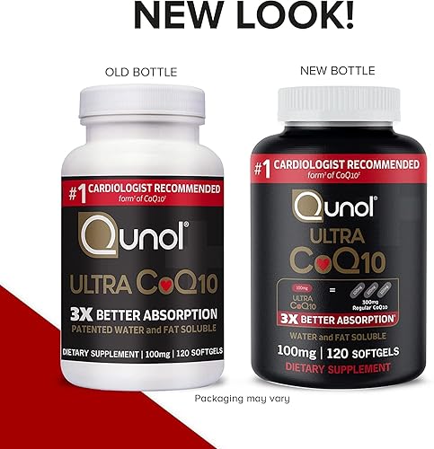 Miniatura 8 de Qunol Ultra Coq10 de 100 mg 3 veces mejor absorción suplemento natural soluble en agua y grasa patentado forma de coenzima Q10 antioxidante para la