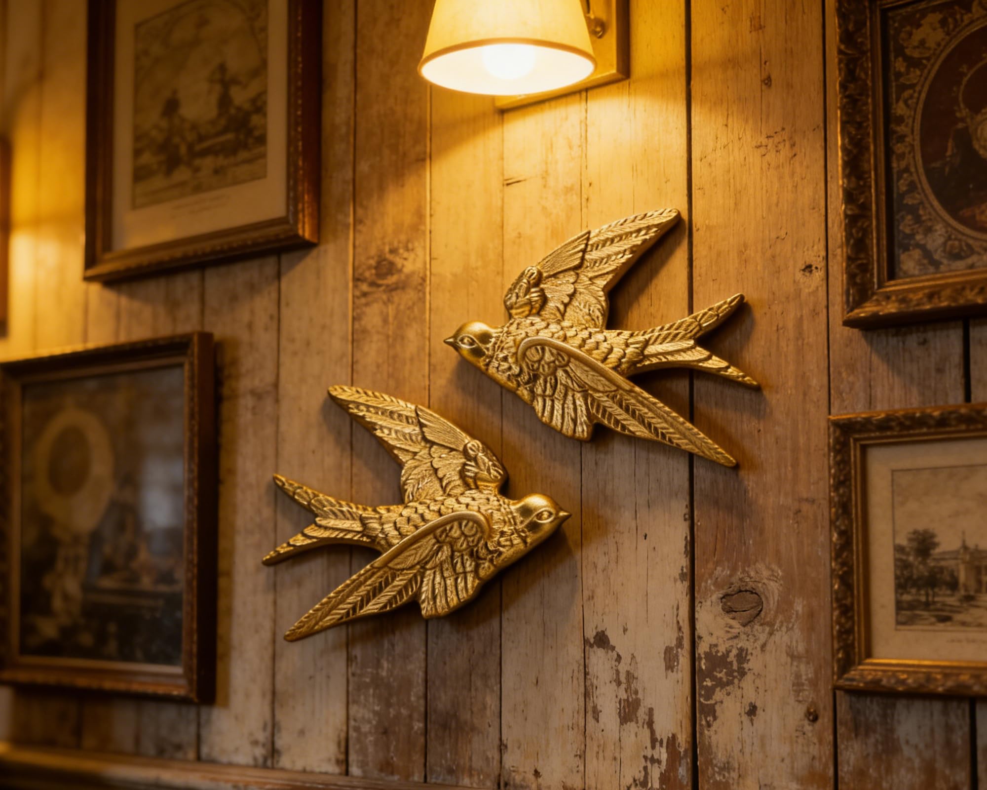 Amazon.com: AMOIENSIS 4.75 inch Gold Bird Sculpture Home Wall Art
