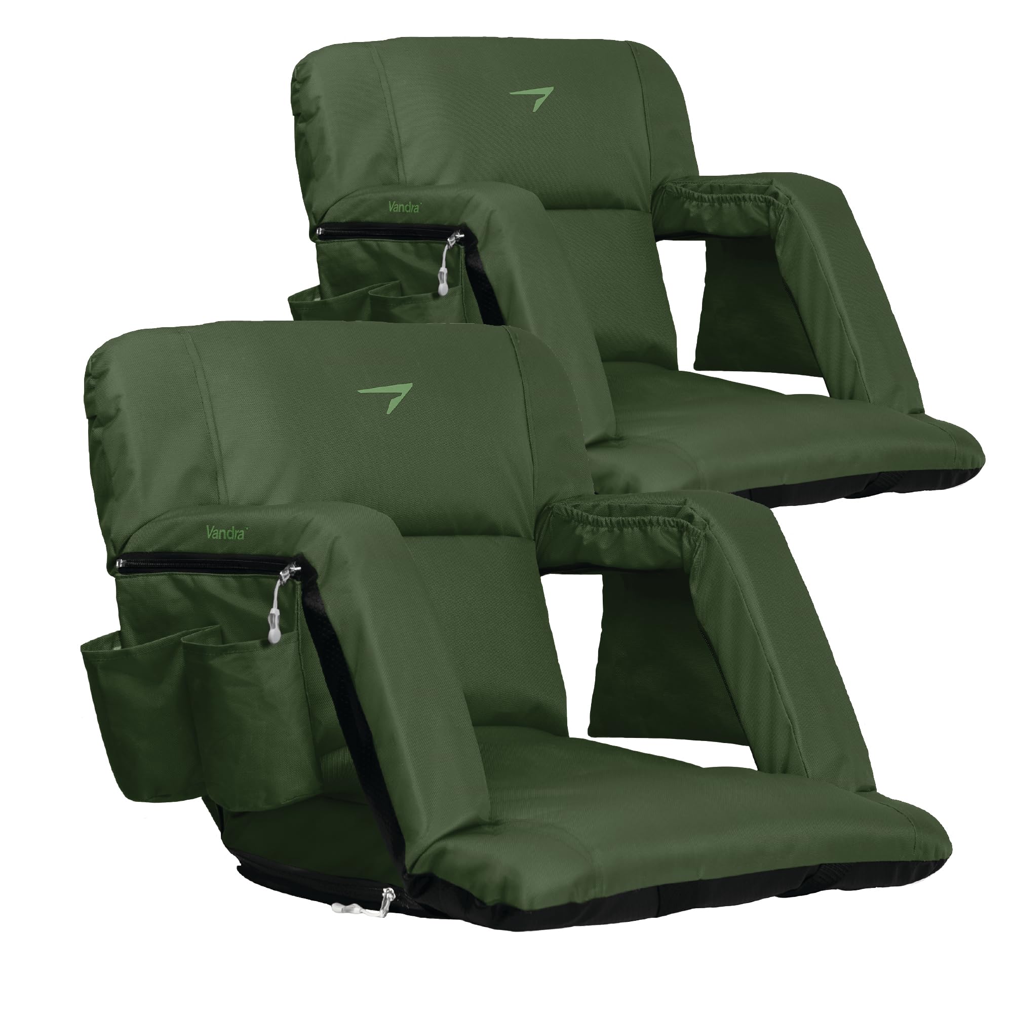 Vandra™ Arc - Scandinavian Stadium Seat with Back Support &amp; BenchLock™ - Wide Padded Bleacher Chair with Cushion &amp; Arc Recline™ Arm Rest for Bleachers