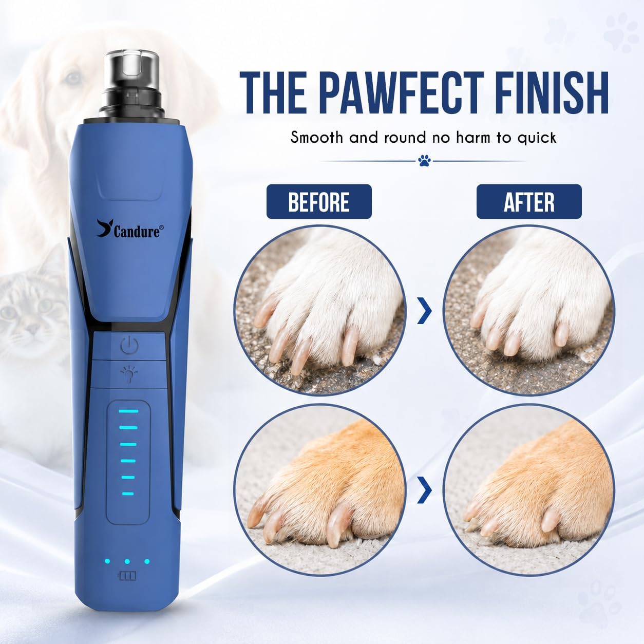 Candure Quiet Dog Nail Grinder - Stress-Free Grooming -5 Candure Quiet Dog Nail Grinder - Stress-Free Grooming -5