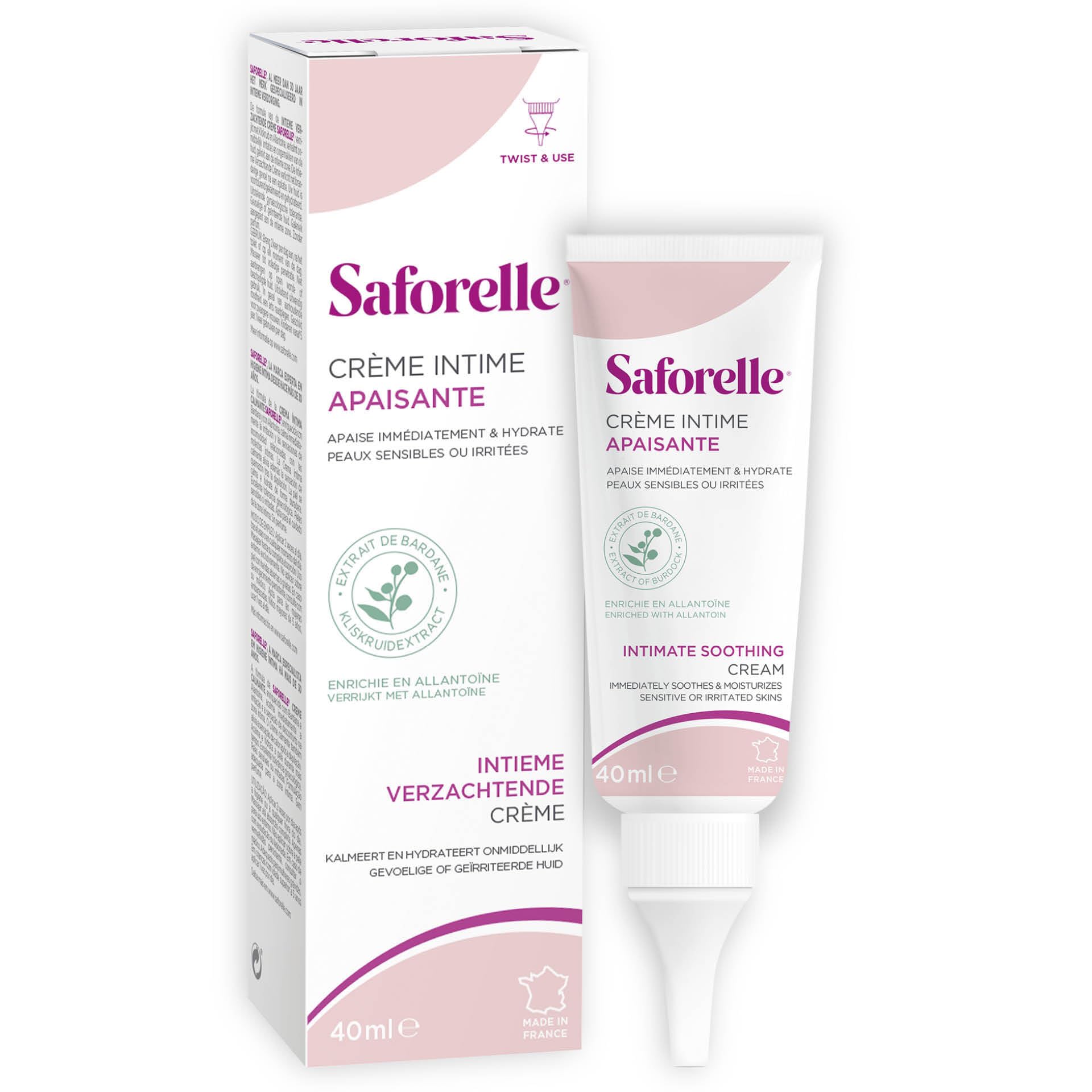 Saforelle Intimate Soothing Cream - 40 ml - Intimate Cream with Burdock Extract Helps Soothe Irritation and Discomfort
