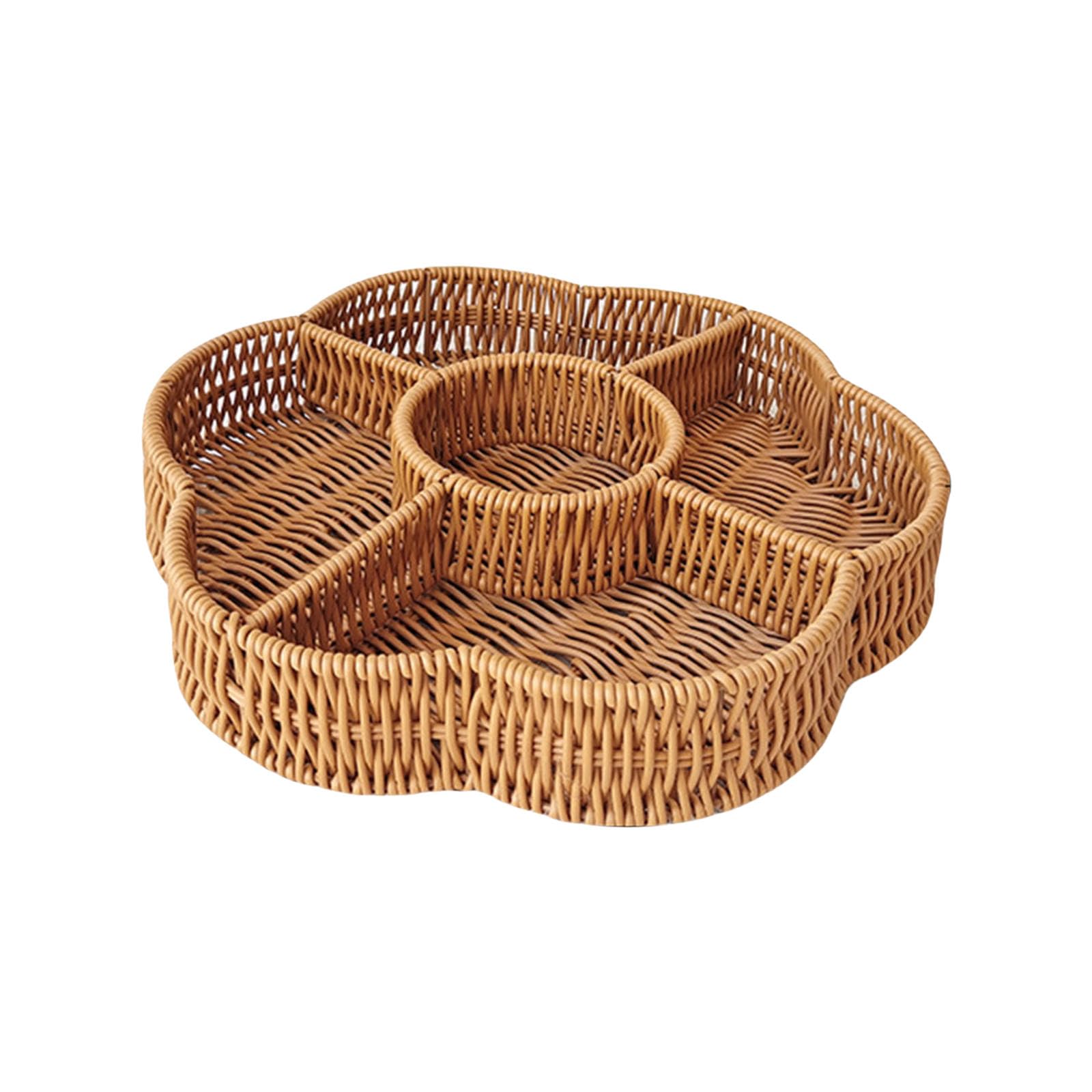 Divider Round Food Baskets Multipurpose Baskets for Organizing and Serving in Kitchens and Parties Bread Basket