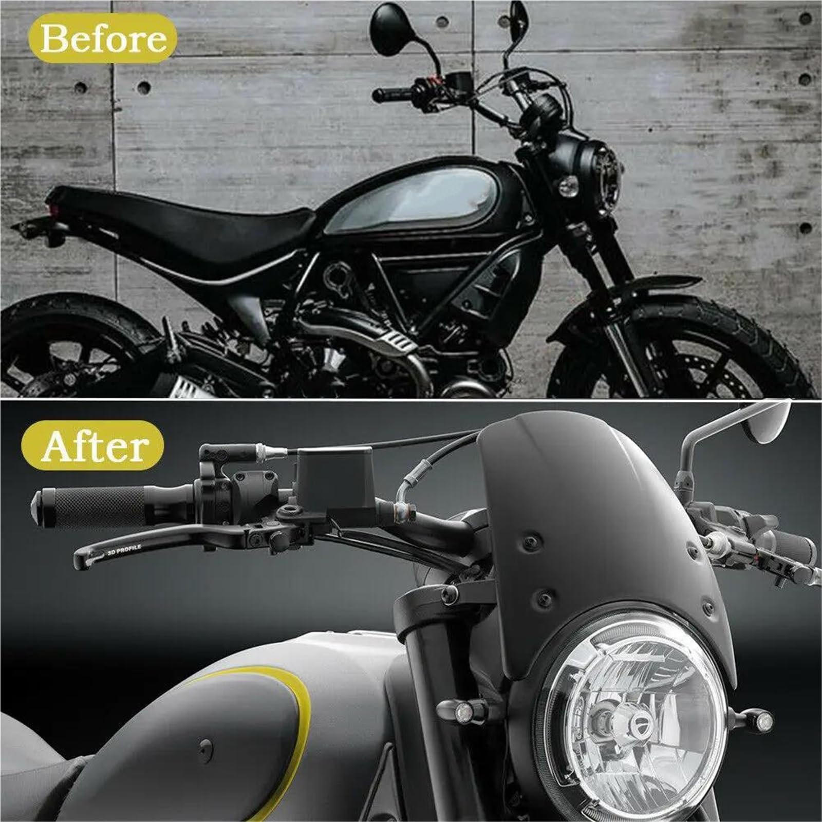 Cúpulas Y Parabrisas para Motocicleta para Ducati Scrambler Classic Icon 2015 Y 2016-2020 Deflectores De Viento Y Protector De Pantalla Parabrisas para Motocicleta(Humo Ligero)
