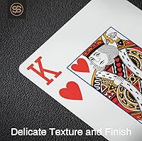 Vista 4 de SLOWPLAY Juego de cartas 100% de plástico, 2 cubiertas (morado y dorado), índice jumbo, tamaño de póquer, flexibilidad y durabilidad superiores