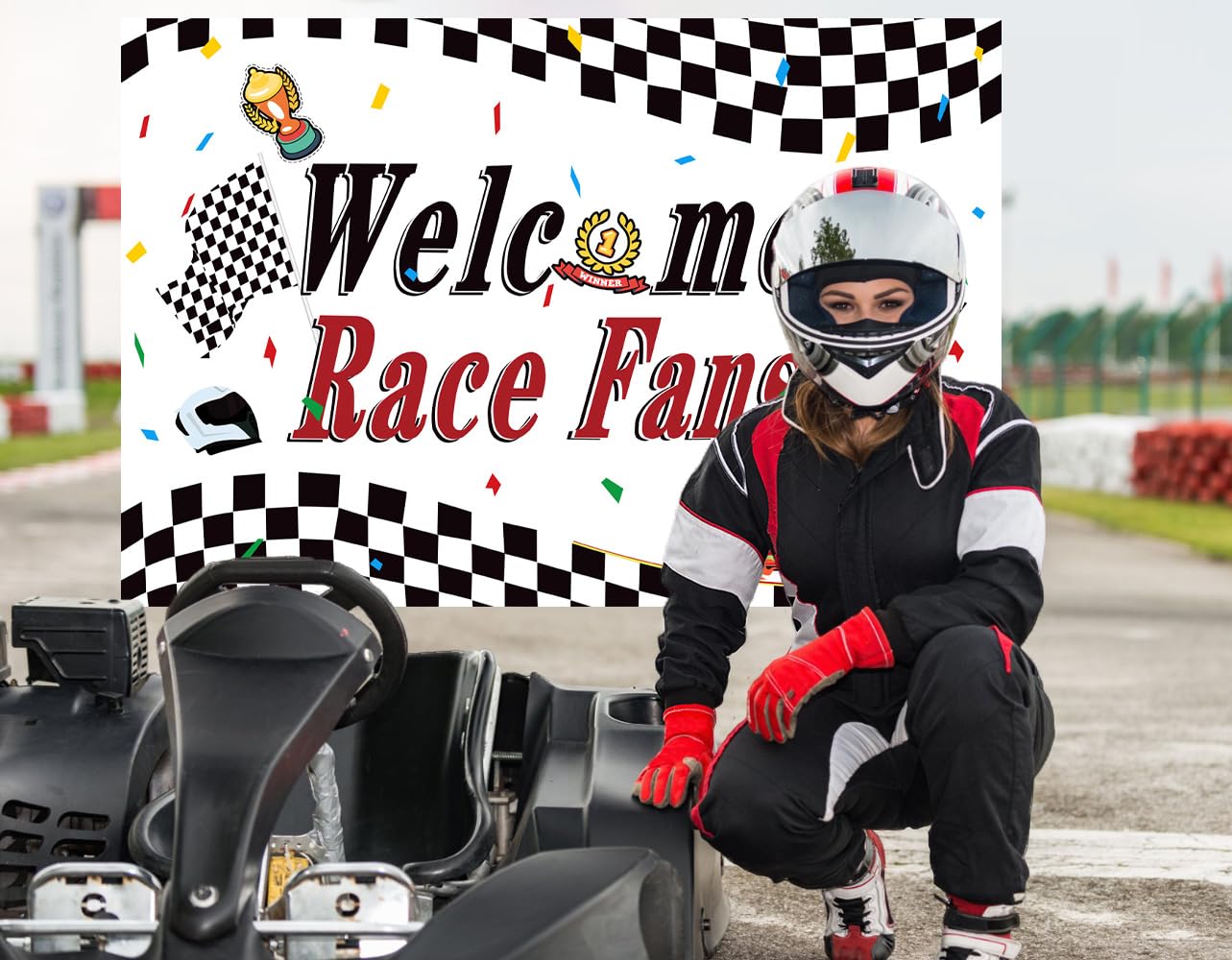 Allecta - Raceauto thema verjaardag decoratie set met ballonnen, trofeeën, helm en