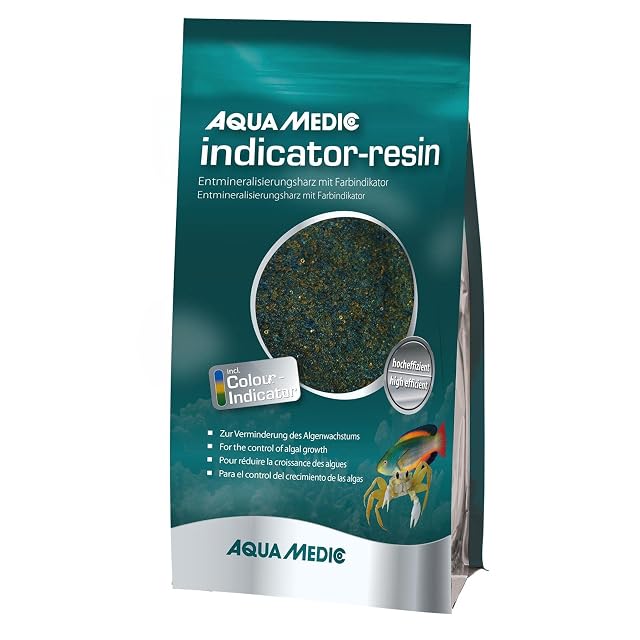 Aqua Medic Resina indicadora 1000 ml, resina desmineralizante con indicador de color