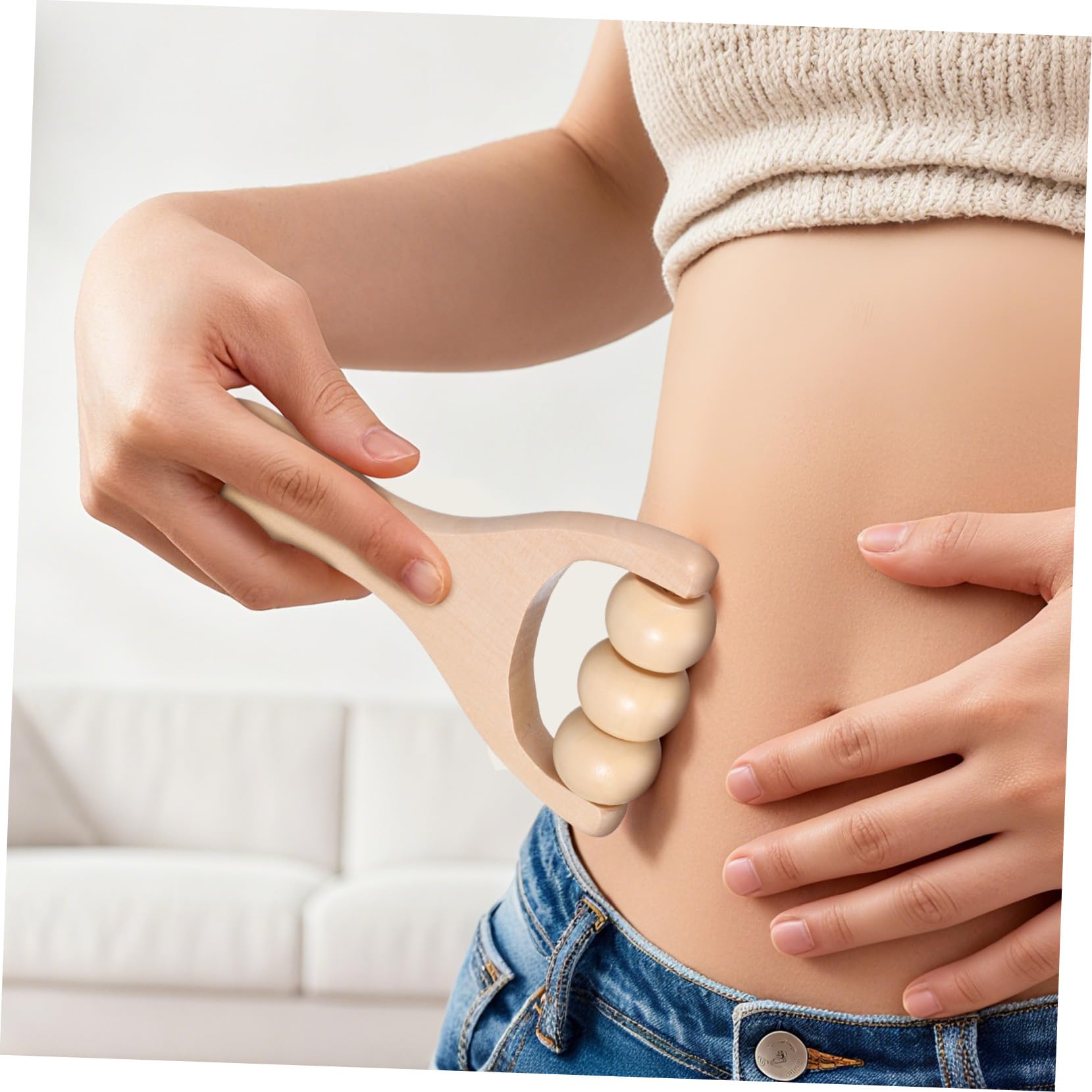 Mikinona Masajeador de Pies y Cuello Compacto 2 Piezas Rodillos de Madera Ergonómicos para Masaje de Hombros, Puntos de Acupuntura, Uso Doméstico y Portátil, Herramienta Profesional