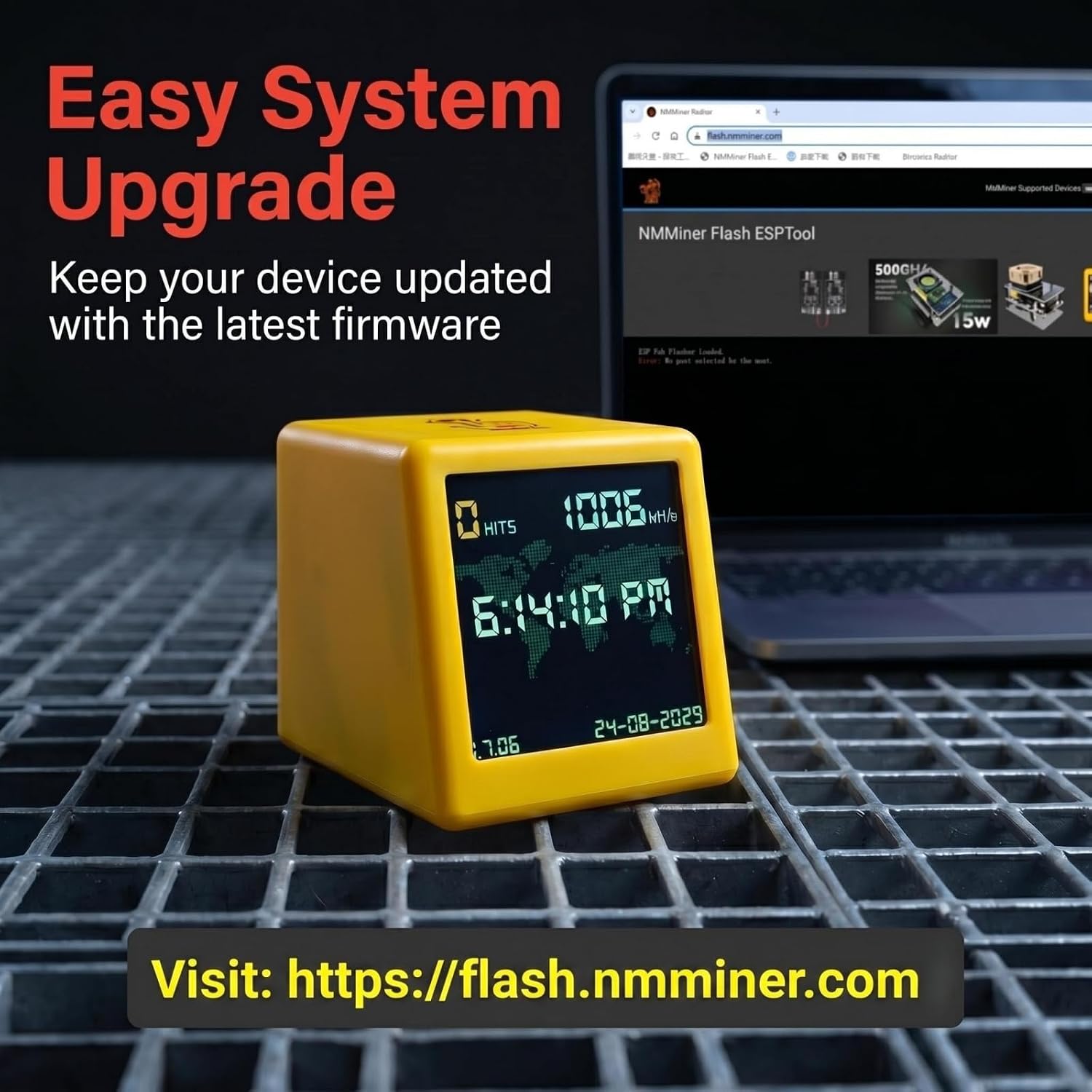 Bitcoins Miner NMMiner Smart TV 1060KH/s Better Nerdminer v2 ESP32 BTC Solo Lottery Miner & Smart Gift Home Silent