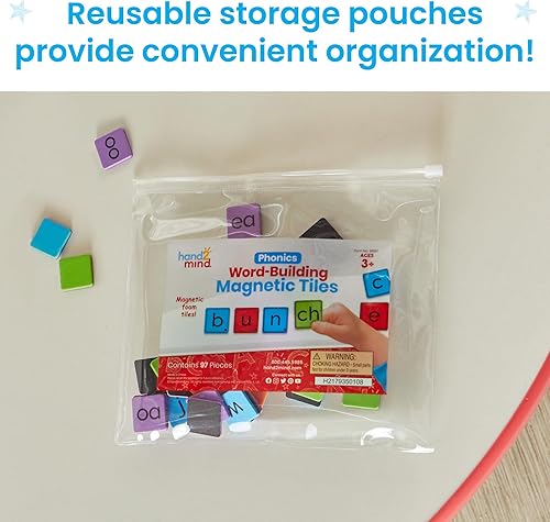 Miniatura 6 de hand2mind Phonics - Azulejos magnéticos de letras para construcción de palabras, reconocimiento de letras para jardín de infantes, sonidos de