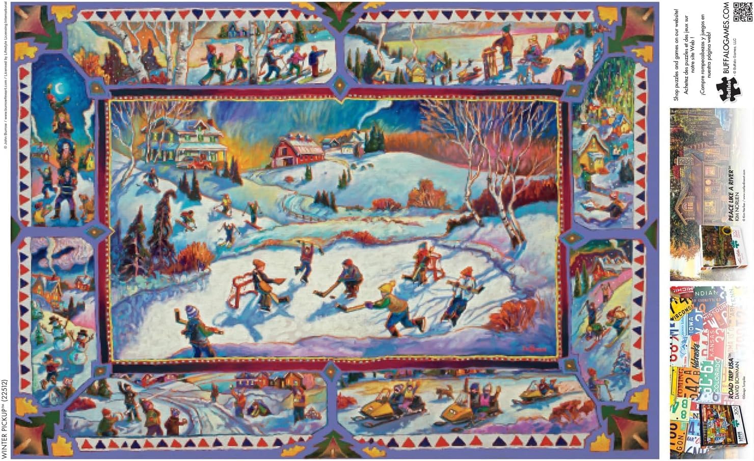 Buffalo Games – Winter Pickup - John H Burrow - 300 Oversized Piece Jigsaw Puzzle - Larger Shapes - Great for Adults, Seniors, Kids - Precision-Cut Pieces, Christmas Artwork, Hours of Festive Fun