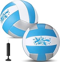 Vista 8 de Jenaai Paquete de 2 pelotas de voleibol de agua para piscina con bomba inflable, impermeable, voleibol para piscina con cubierta suave, bolas